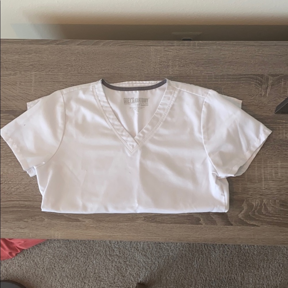 Greys Anatomy White Scrub Top *pics added*